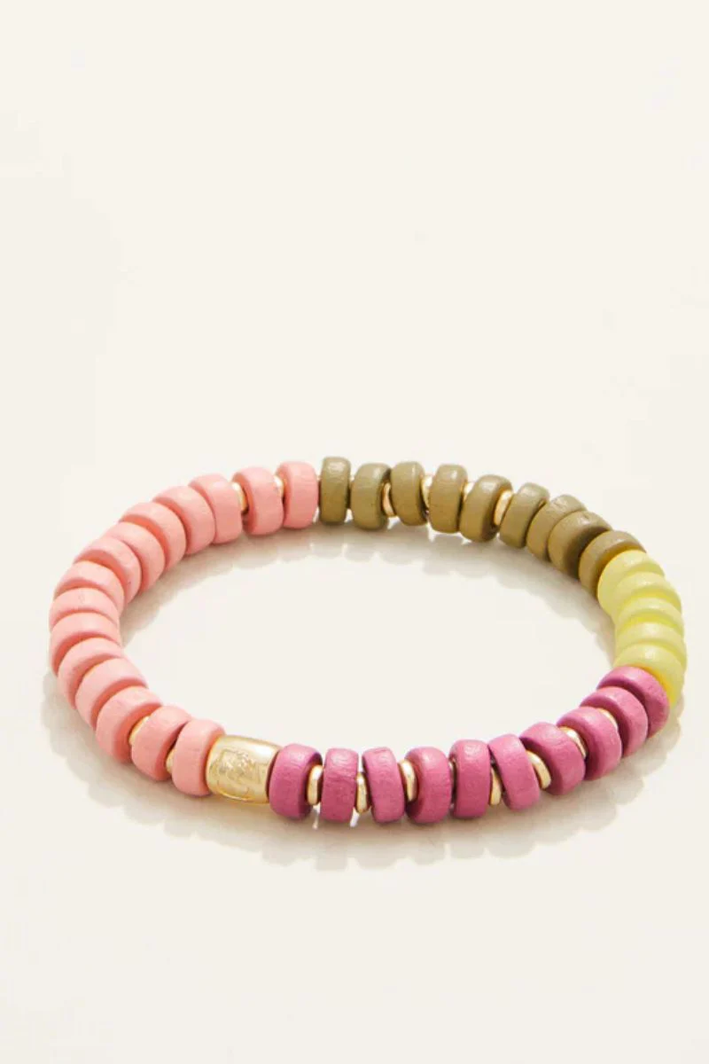 Spartina Wood Stretch Bracelet 8mm Multi - Image 2
