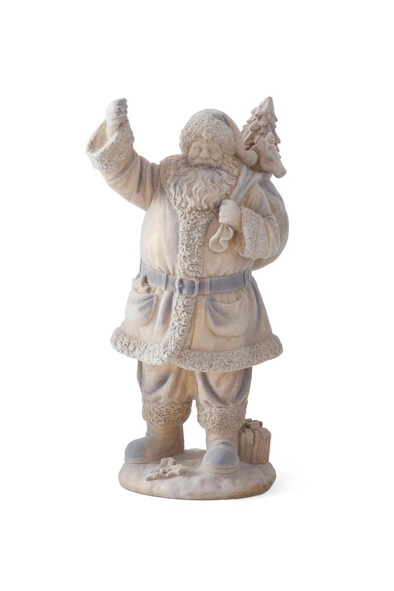 Speckled Flocked Santa 17" Gold