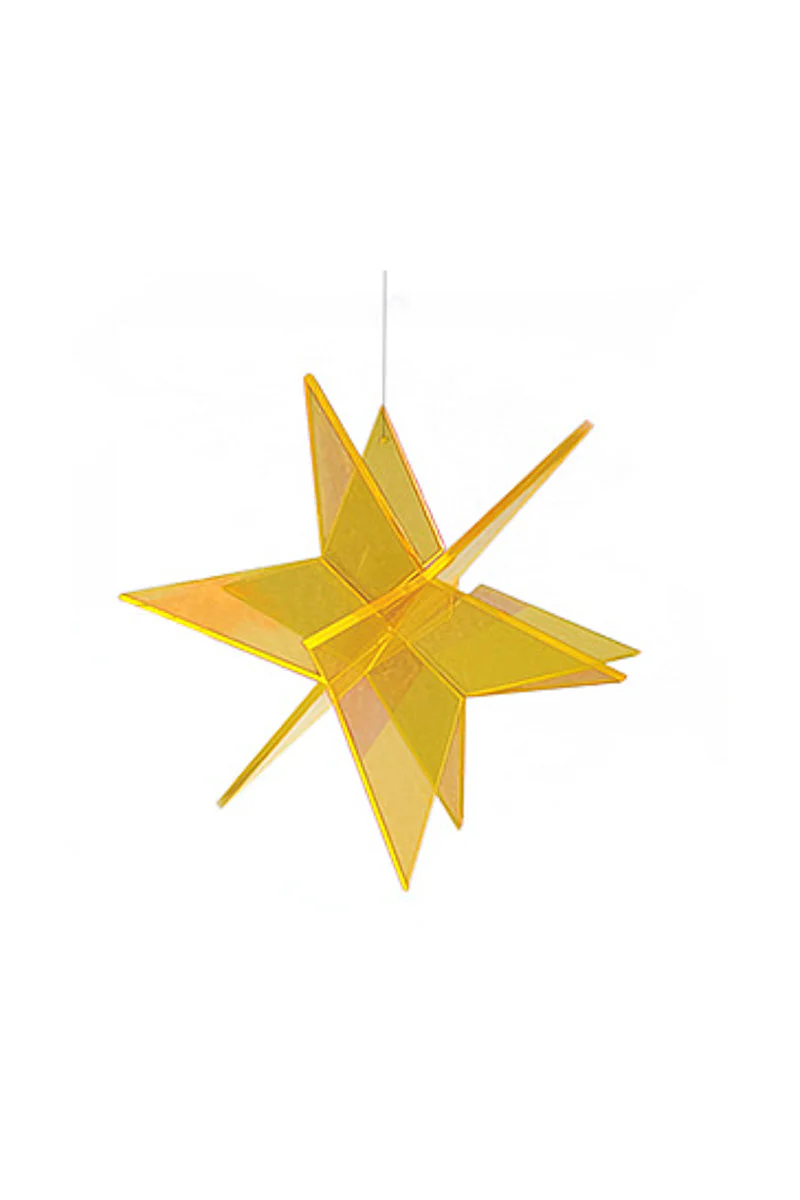 Cazador Del Sol Estrella Suncatcher 3D 6" Yellow