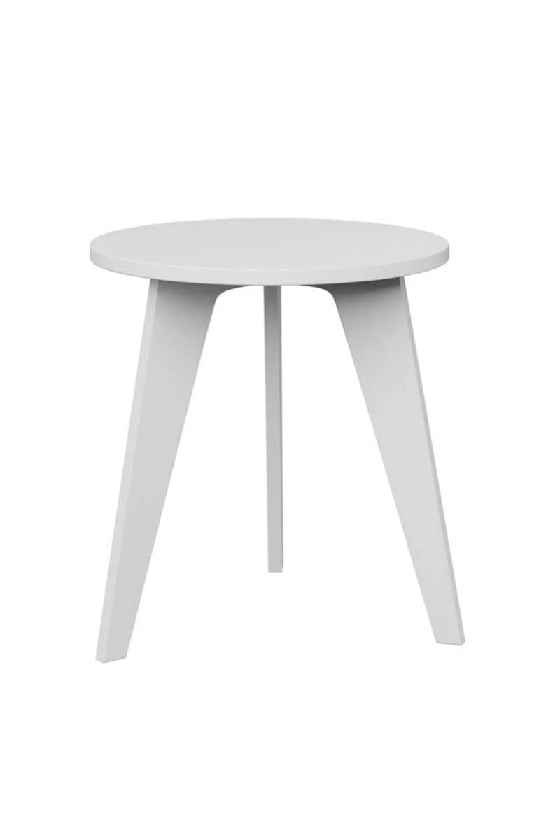 Berlin Gardens Nordic Round End Table Matte White
