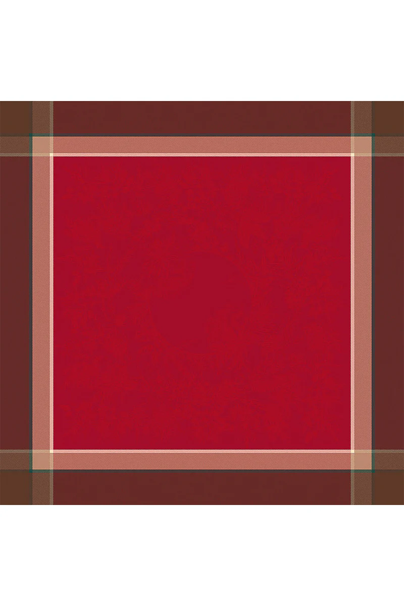 Garnier-Thiebaut Couronne De Noel Tablecloth 69"x69" Rouge - Image 3