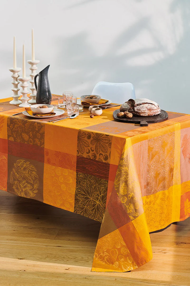 Garnier-Thiebaut Mille D'Automne Tablecloth 69"x69" Potiron