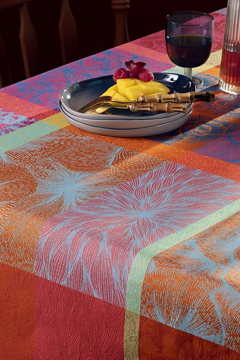Garnier-Thiebaut Mille Petales Tablecloth 71"x71" Floralies - Image 2