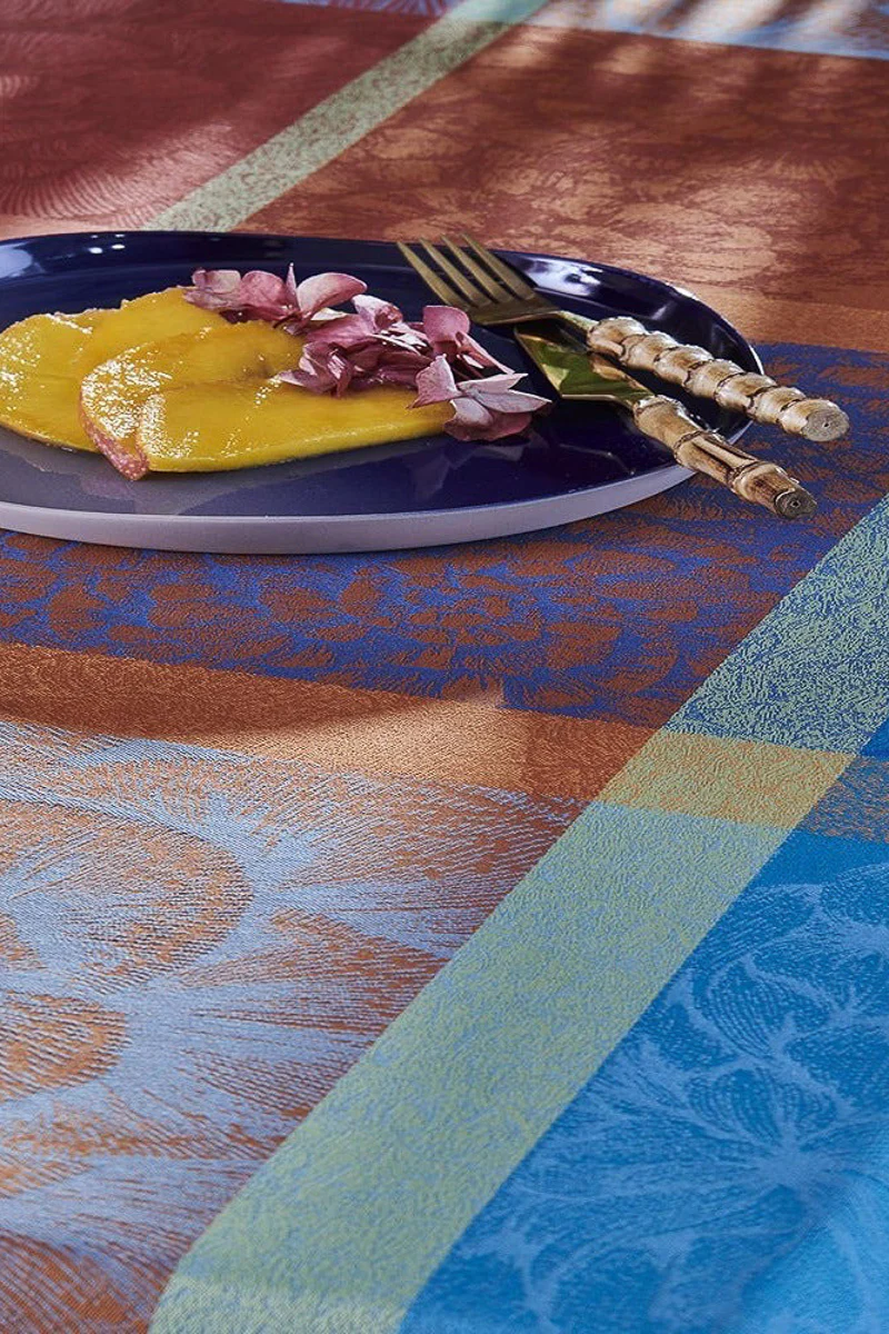Garnier-Thiebaut Mille Petales Tablecloth 71"x71" Floralies - Image 3