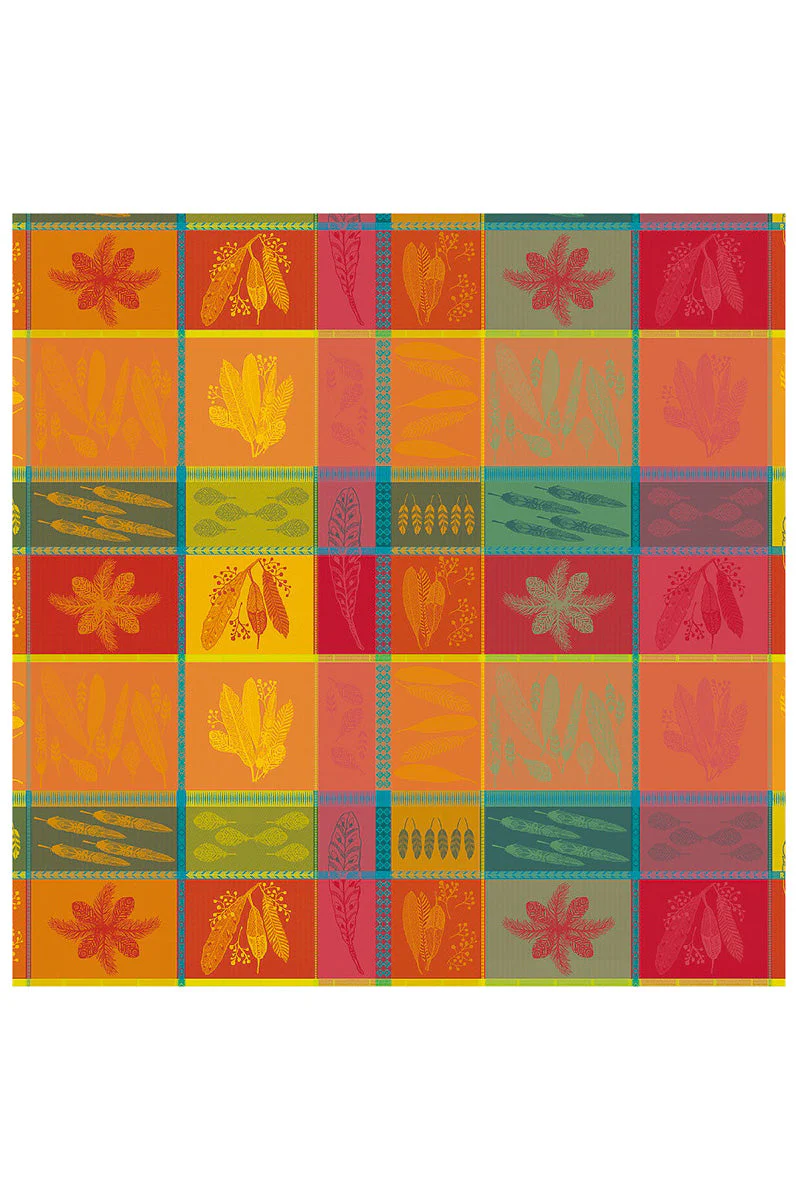 Garnier-Thiebaut Mille Phoenix Coated Tablecloth 69"x98" Automne