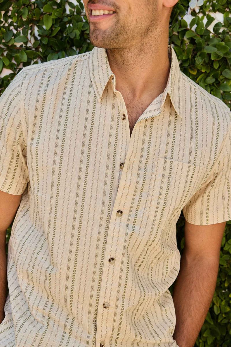 Toad & Co. Fletch Shirt XL Salt Vertical Print - Image 5