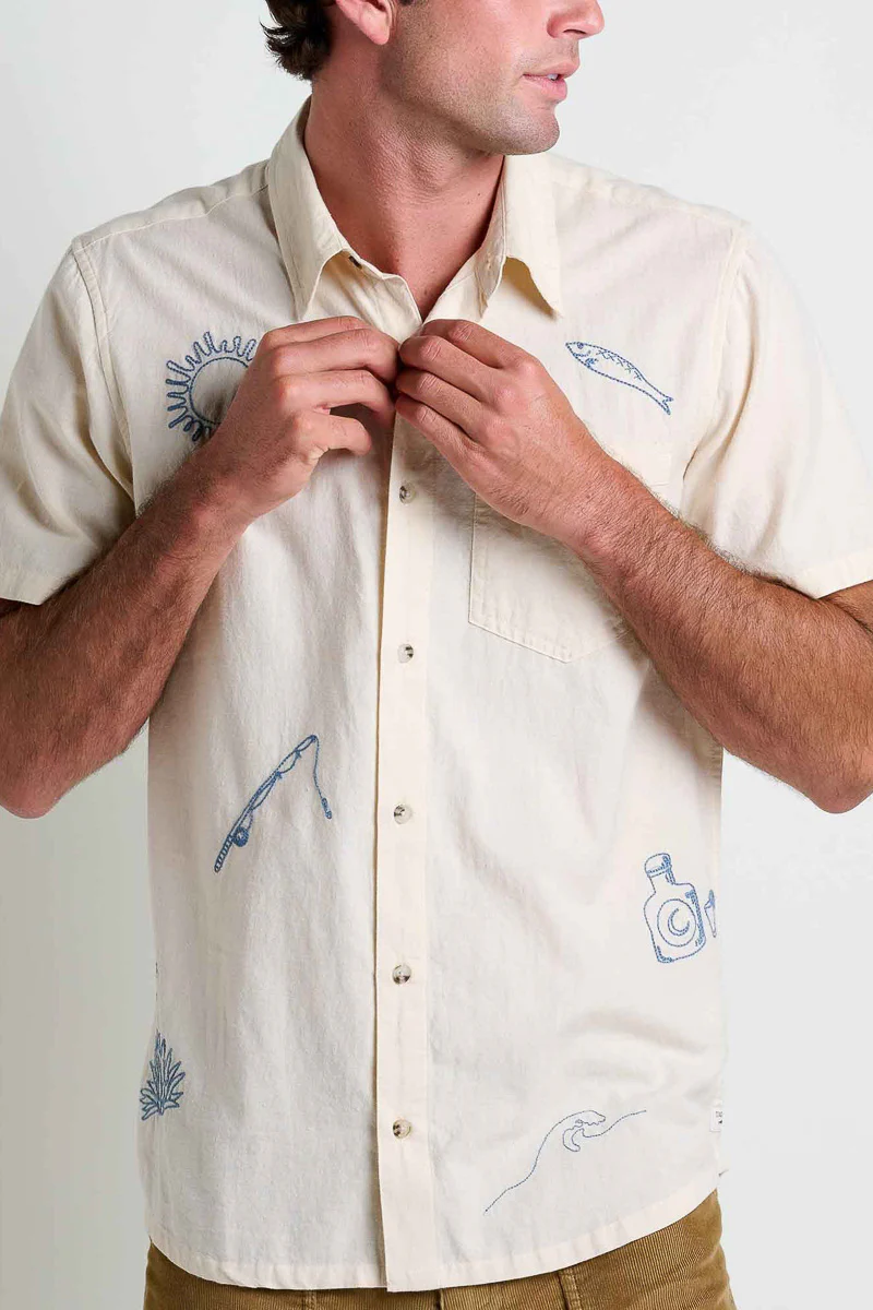 Toad & Co Men's Airscape Short Sleeve Shirt Large Salt Embroidered - Image 3