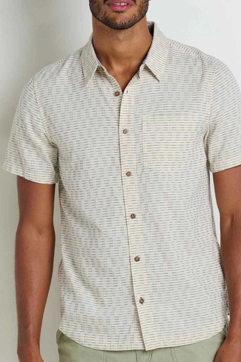 Toad & Co Men's Harris Short Sleeve Shirt Medium Salt - Image 2