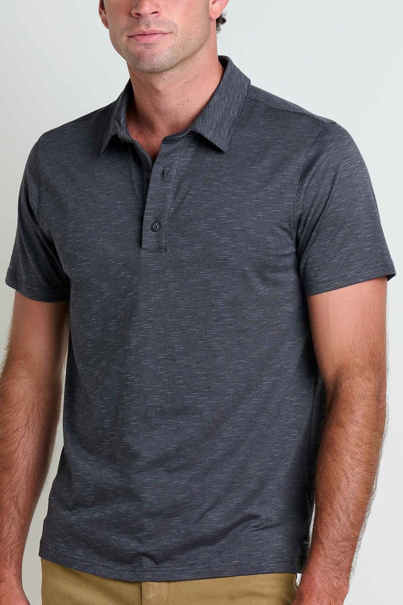 Toad & Co Men's Tempo Short Sleeve Polo Shirt Medium Soot - Image 3