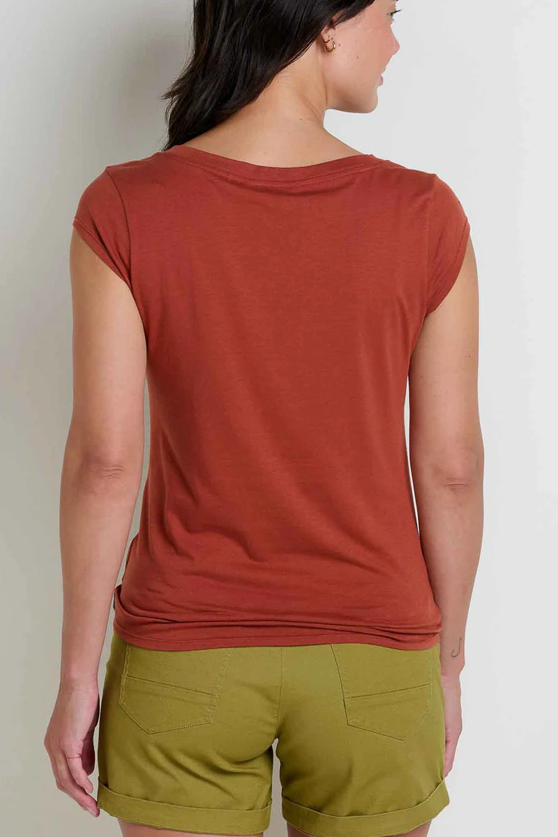 Toad & Co Women's Anza Short Sleeve Shirt Medium Cinnamon