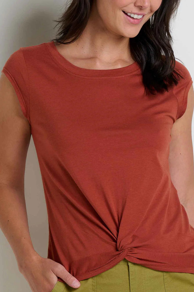 Toad & Co Women's Anza Short Sleeve Shirt Medium Cinnamon - Image 2