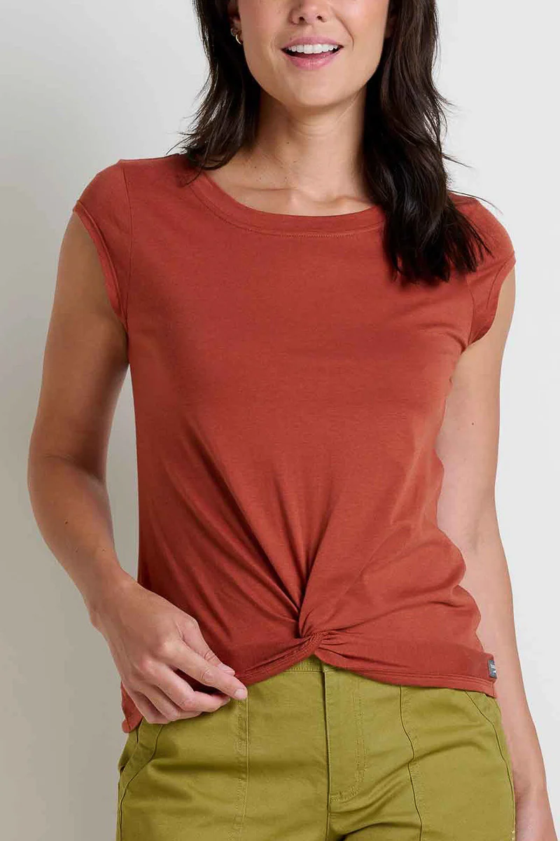 Toad & Co Women's Anza Short Sleeve Shirt Medium Cinnamon - Image 3