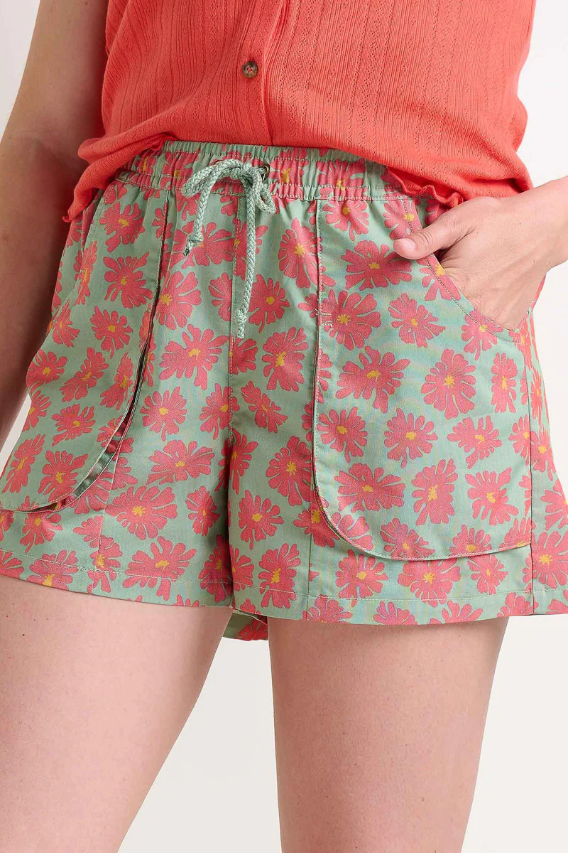 Toad & Co Women's Boundless Pull-On Short Extra Small Sagebrush Zinnia Print - Image 3
