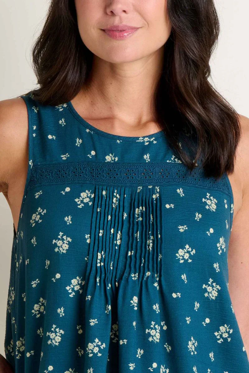 Toad & Co. Women's Manzana Pin Tuck Tank S Midnight Print