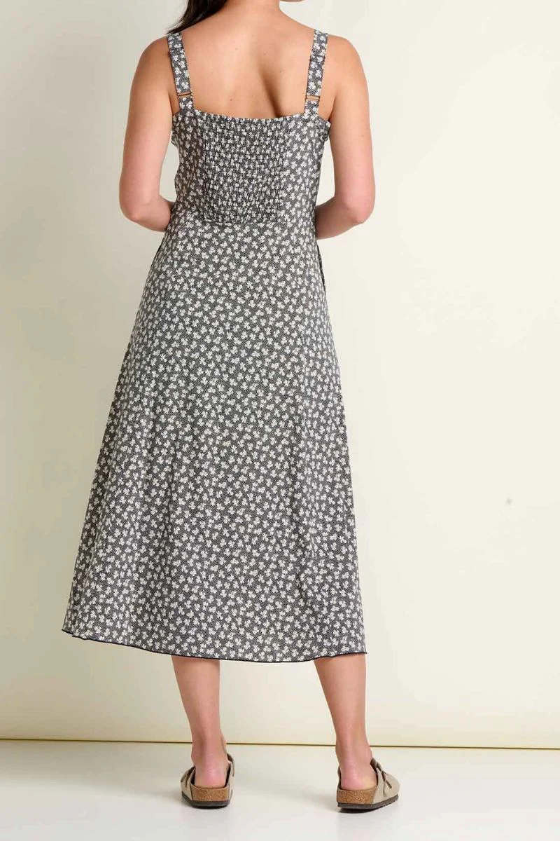 Toad & Co. Women's Sunkissed Tank Midi Dress L Black and Salt Print - Image 2