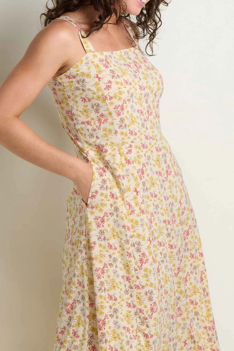 Toad & Co. Women's Sunkissed Tank Midi Dress XL Barley Print