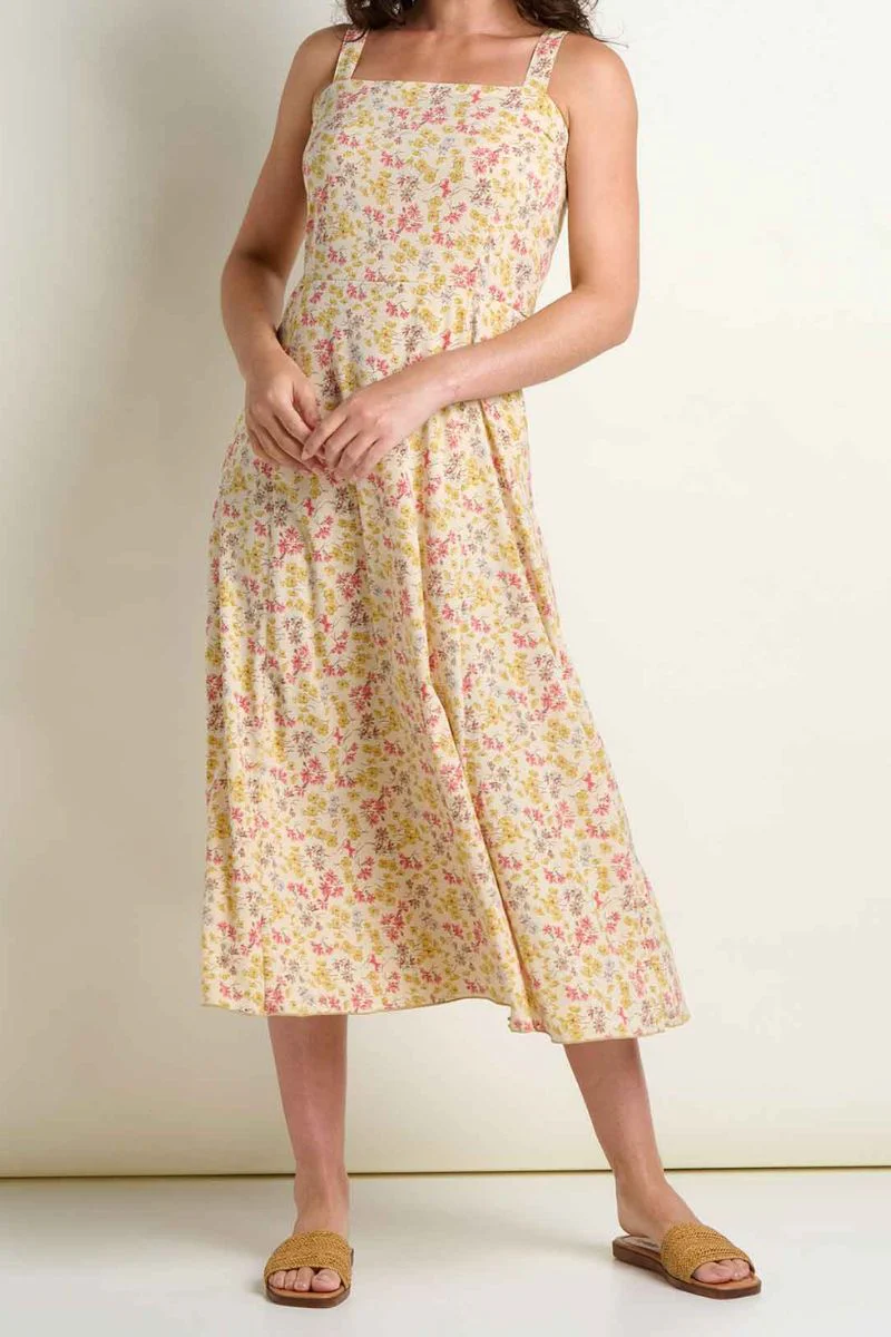 Toad & Co. Women's Sunkissed Tank Midi Dress XS Barley Print