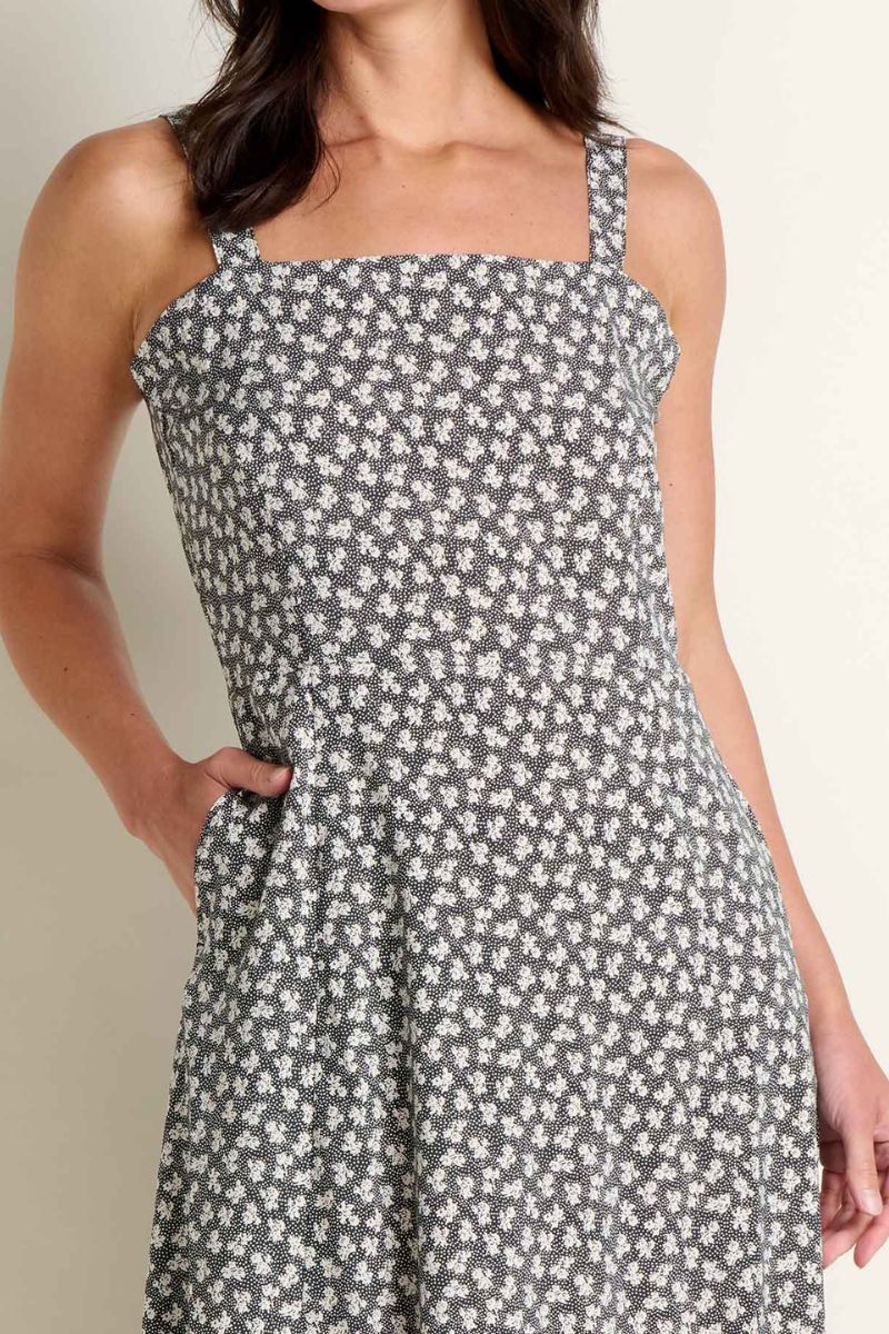 Toad & Co. Women's Sunkissed Tank Midi Dress XS Black and Salt Print - Image 3