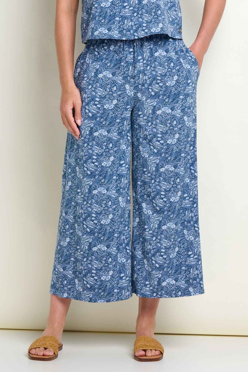 Toad & Co. Women's Sunkissed Wide Leg Crop Pant XL Canal Print