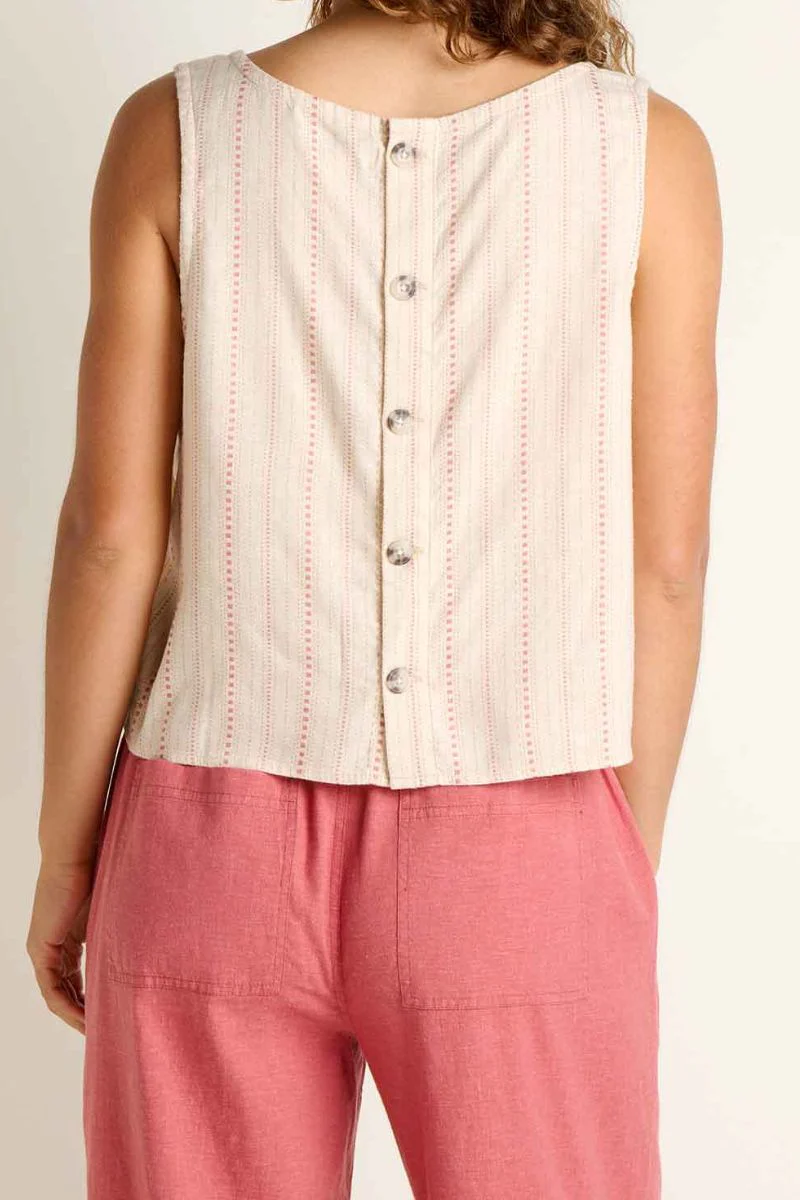Toad & Co. Women's Taj Hemp Button Back Tank L London Fog Dobby - Image 2