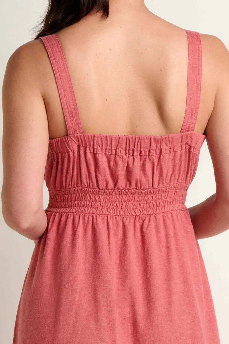 Toad & Co. Women's Taj Hemp Tiered Midi Dress L Dusty Cedar - Image 3