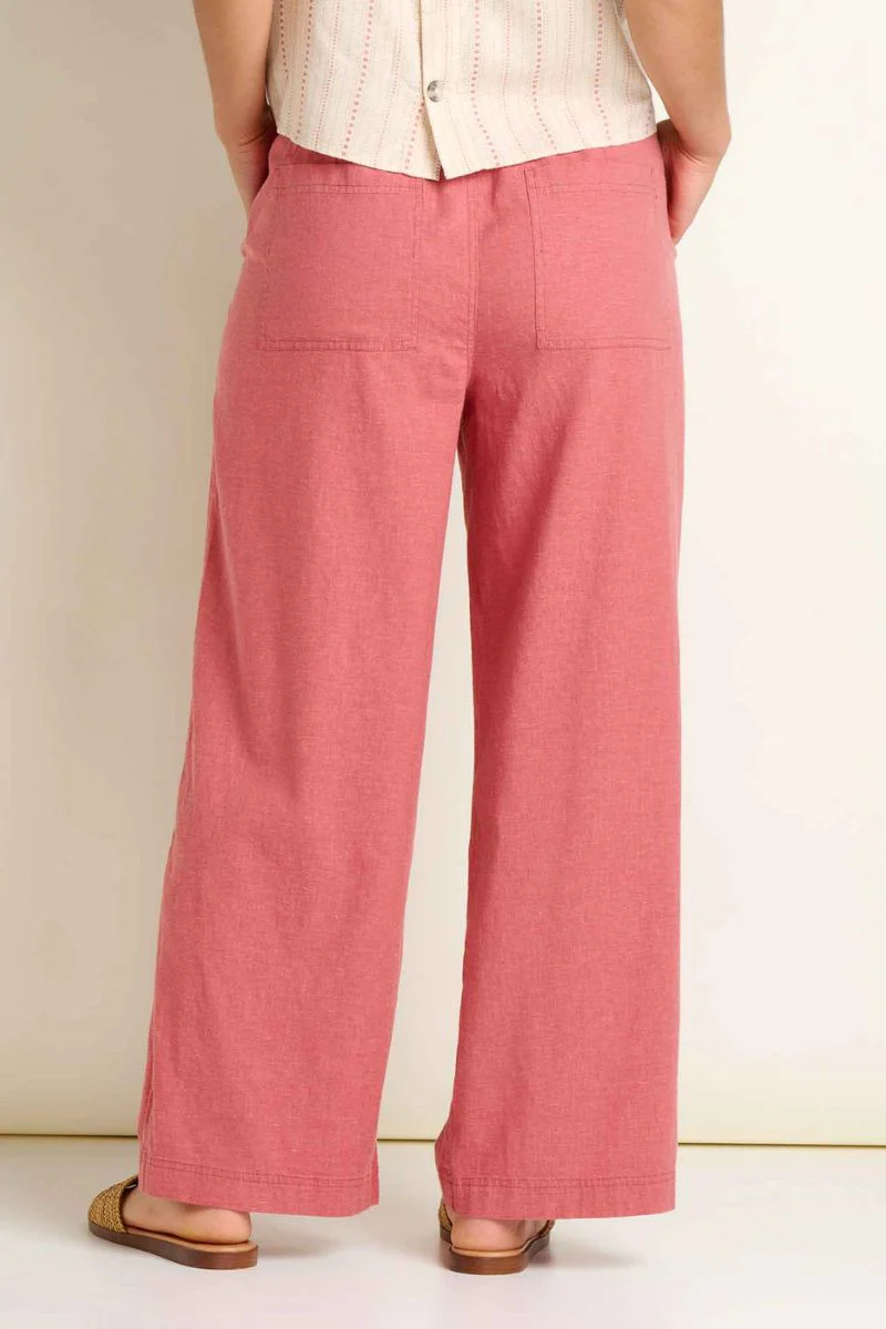 Toad & Co. Womens Taj Hemp Wide Leg Pant XL Dusty Cedar - Image 3