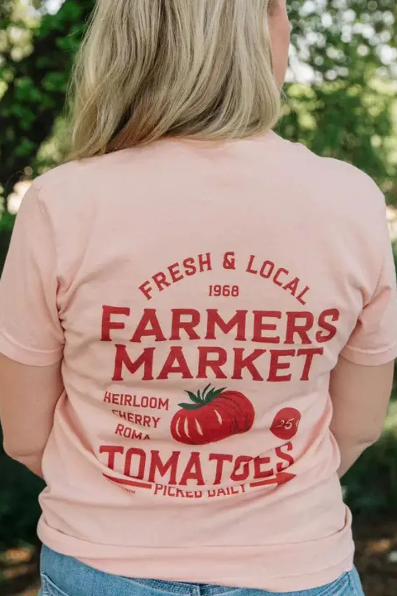 Tomato Farmers Market Tee Large Peachy Pink