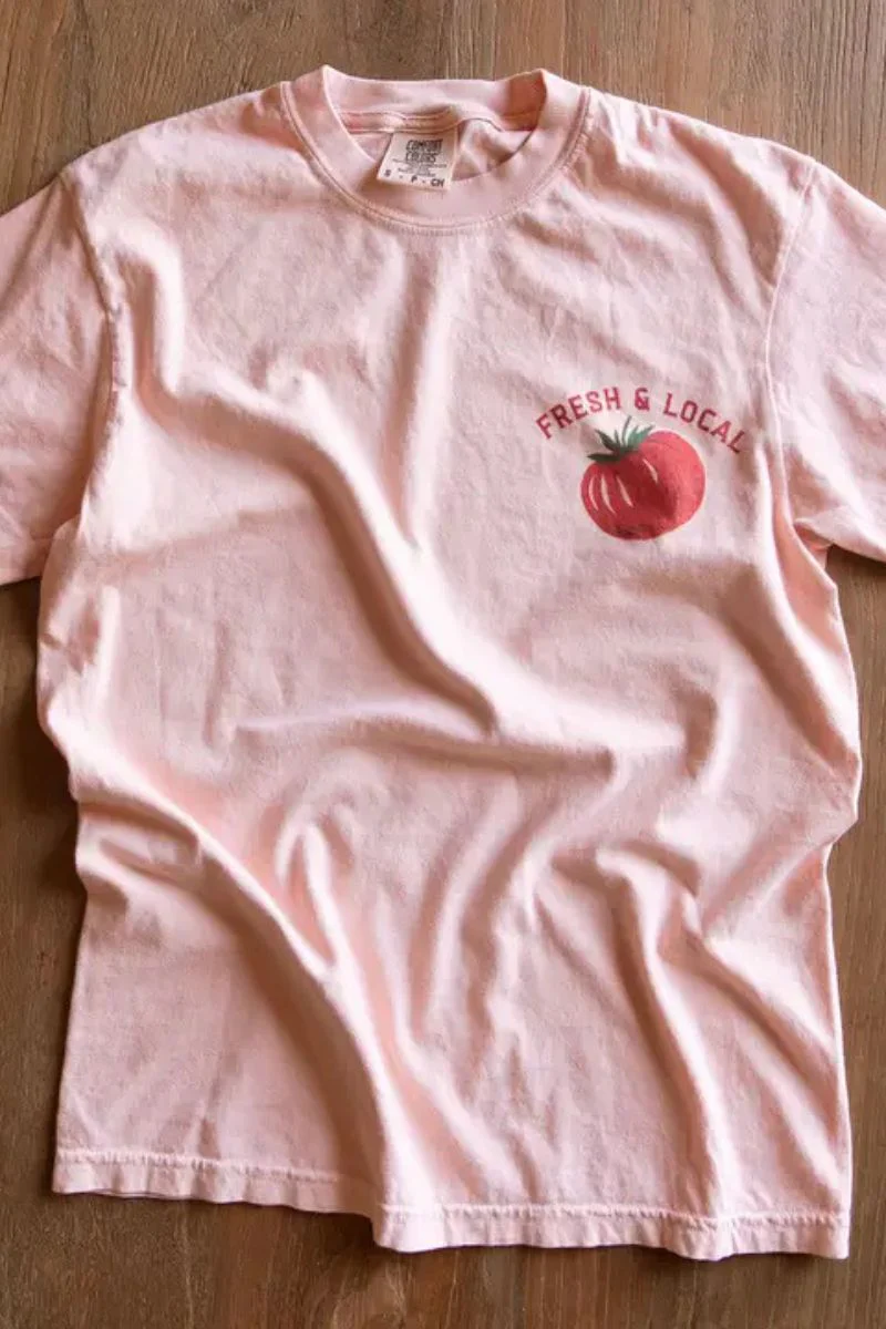 Tomato Farmers Market Tee Large Peachy Pink - Image 2