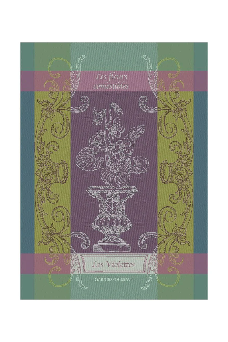 Garnier-Thiebaut Les Violettes Violet Kitchen Towel