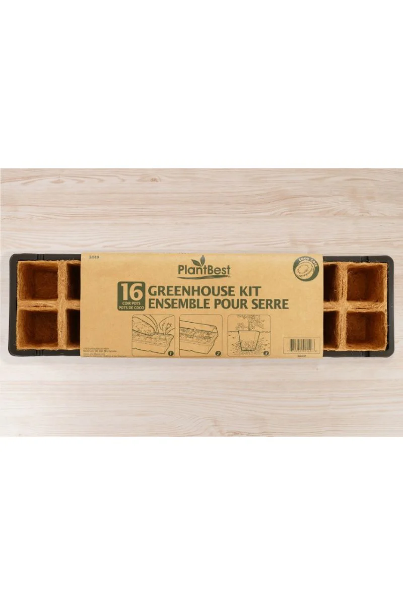 PlantBest Coconut Coir Pot Greenhouse Kit 16 Pots - Image 2