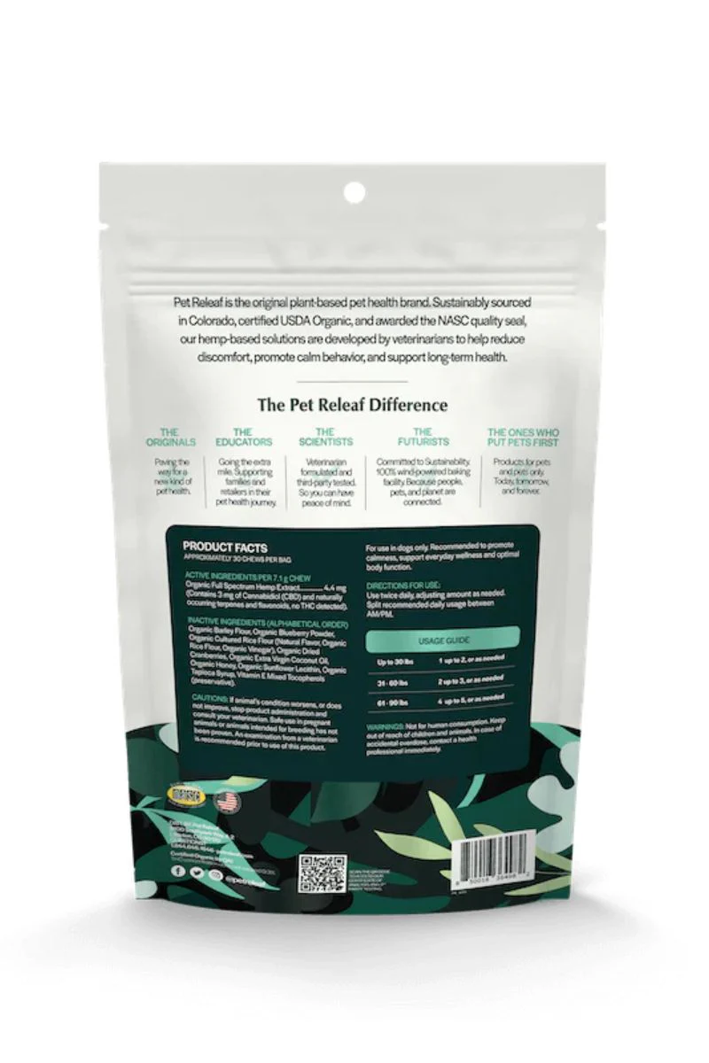 Pet Releaf Daily Releaf CBD Edibites Small Dogs Soft Chews Blueberry Cranberry 7.5 oz - Image 2