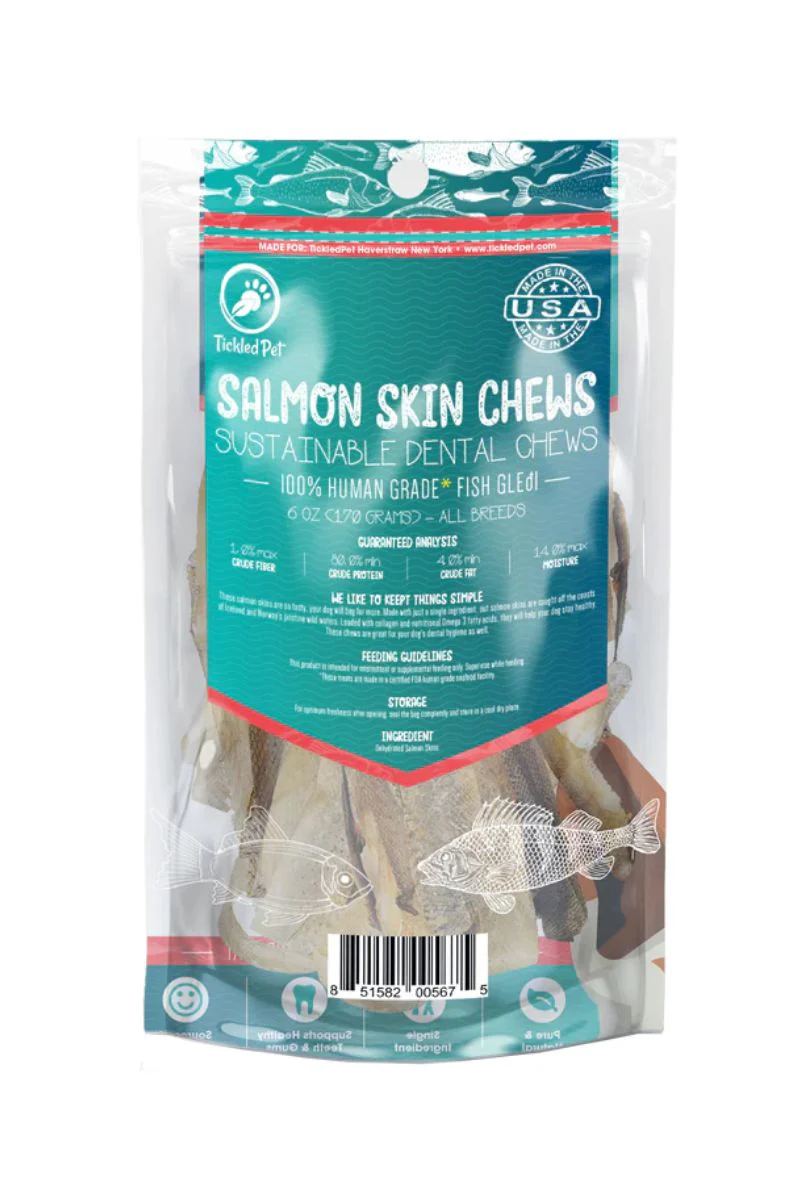 Tickled Pet Salmon Skin Dog Treats 6 oz - Image 2