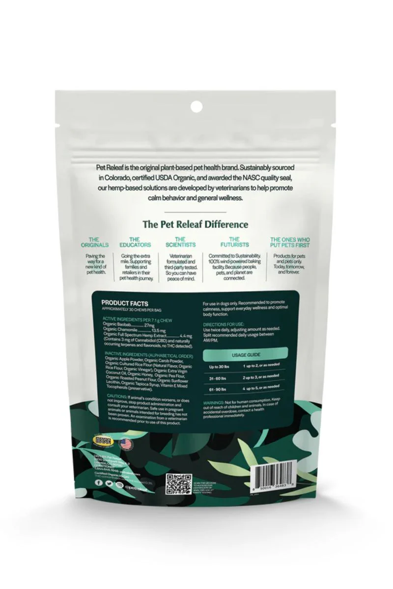 Pet Releaf Stress Releaf CBD Edibites Small Dog Soft Chews Peanut Butter & Carob 7.5oz - Image 2