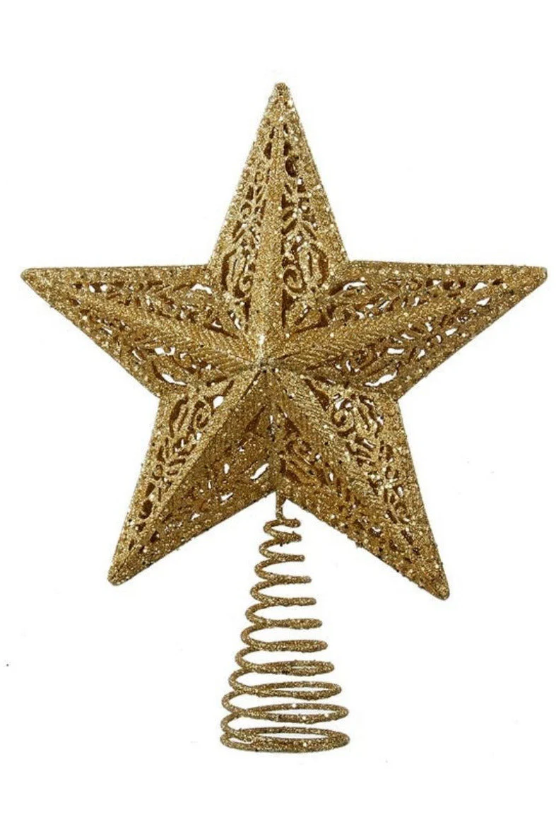 Gold Leaf Un-Lit Star Treetop 10"