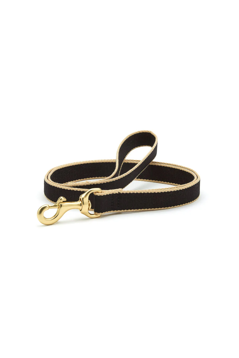 Up Country Bamboo Dog Lead 5' Wide Black & Tan