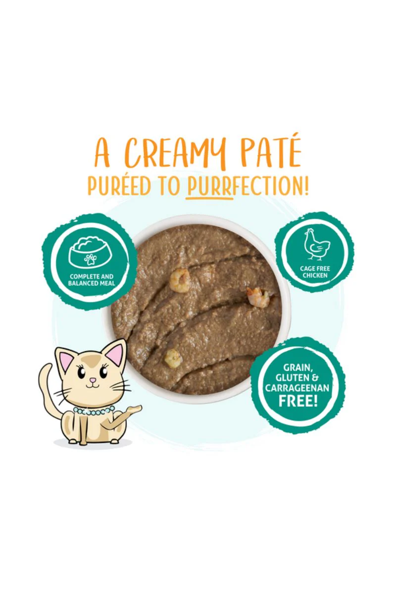 Weruva Pate Meows n' Holler Purramid Chicken & Shrimp Dinner Canned Cat Food 3 oz - Image 2