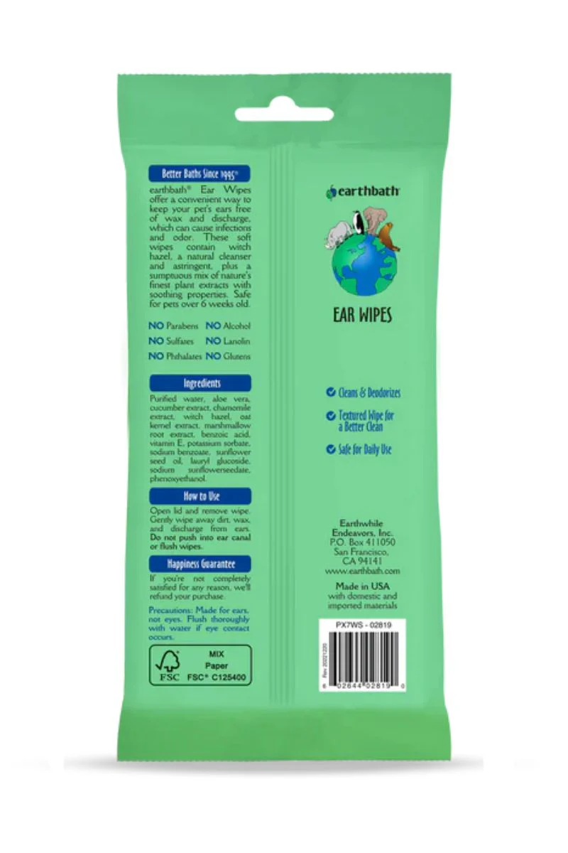Earthbath Ear Wipes Witch Hazel & Chamomile - Image 3