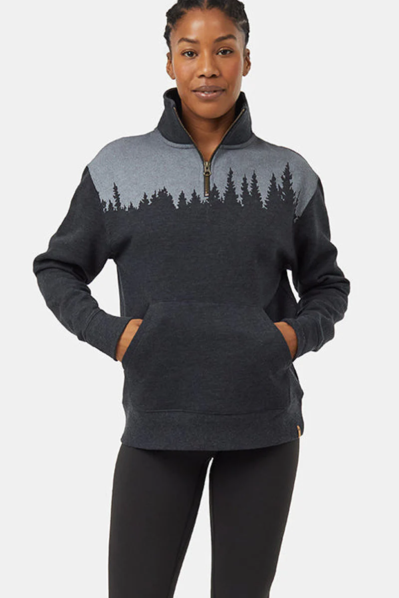 Women 1/4 Zip Meteorite Black Heather/White Medium - Image 3