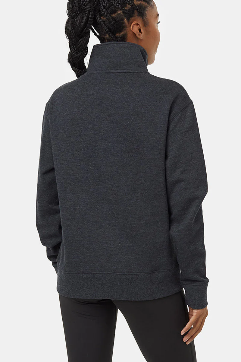 Women 1/4 Zip Meteorite Black Heather/White Medium - Image 2