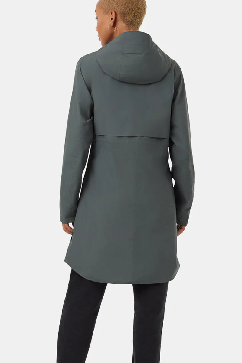 Women Long Rain Jacket Nimbus Urban Green Small - Image 2