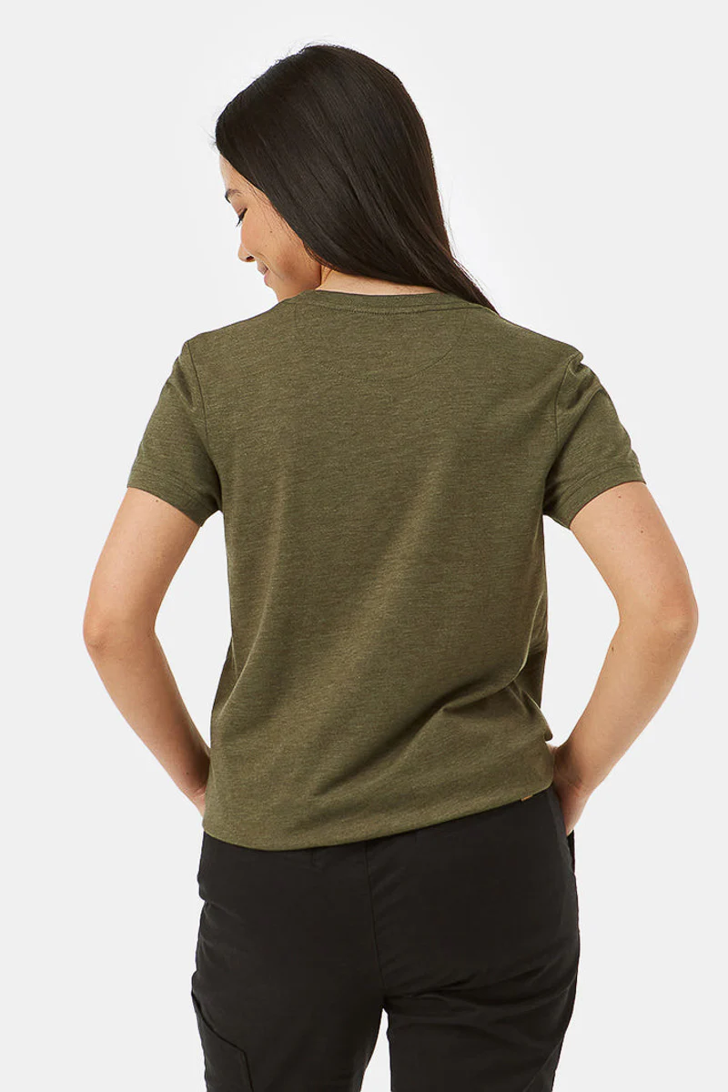 Women T-Shirt Plant Club Olive Night Green Heather Small - Image 2