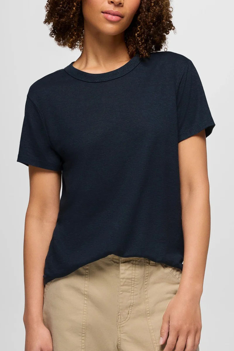 Women's Cozy Up Short Sleeve Crew Large Stormy Night Heather - Image 3